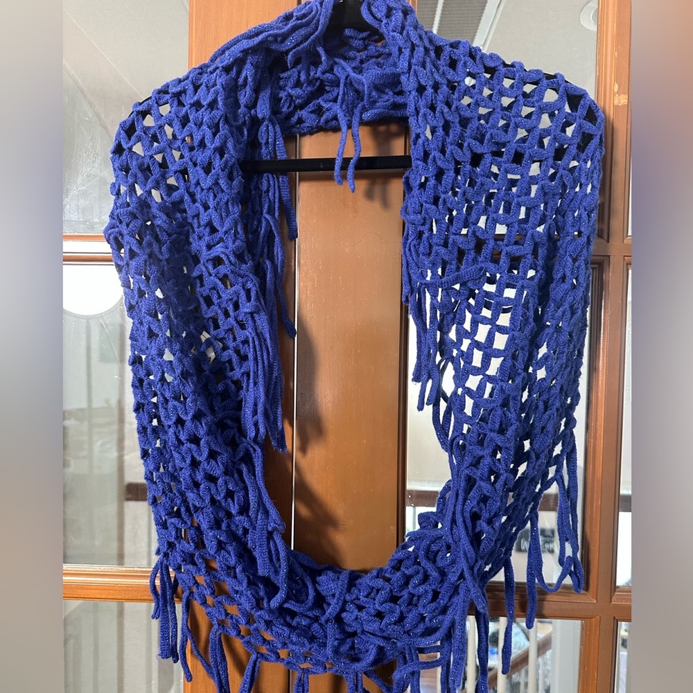 Mudd Royal Blue Crochet Infinity Scarf